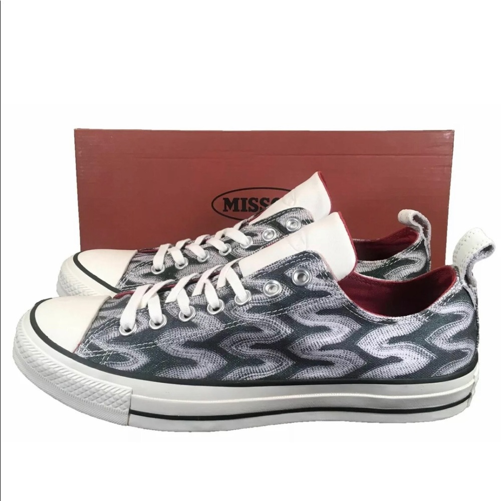 Missoni Black White Low-Top Chain-Pattern Sneakers